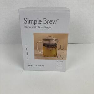 Simple Brew, Borosilicate Glass Teapot 13.5 fl oz (400 ml) Clear Steeping Strain